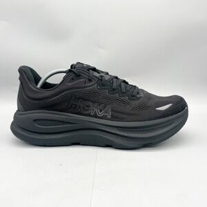 Hoka One One Bondi 9 Mens Size 12.5 D Triple Black Road Running Shoes Sneakers